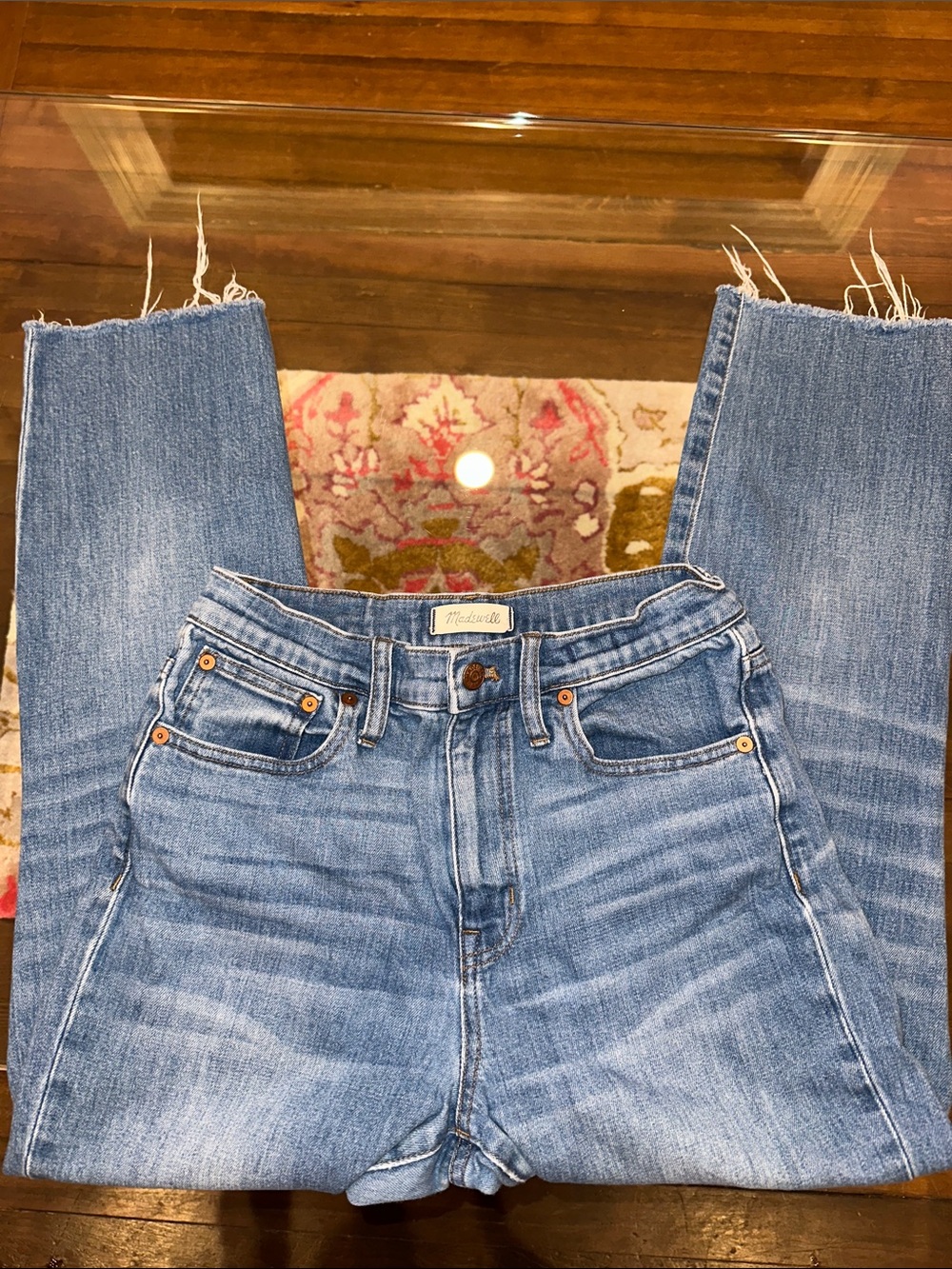 Madewell Light Blue Cropped Straight Jeans